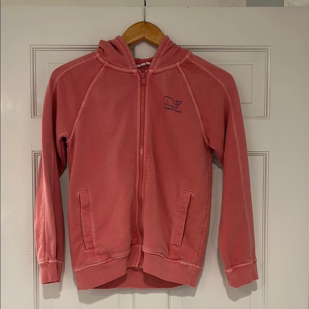 Vineyard Vines Kids Pink Full-Zip Hoodie